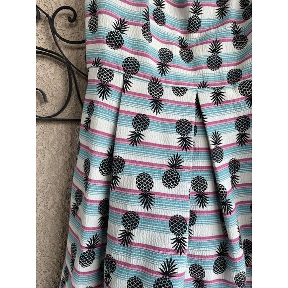 Zara Pineapple Print Dress - Size M - Multicolored - Picture 3 of 9